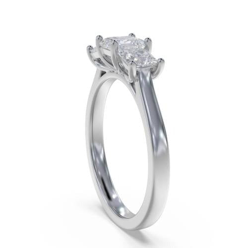 Traditional Asscher Lab Grown Diamond Trilogy Ring 