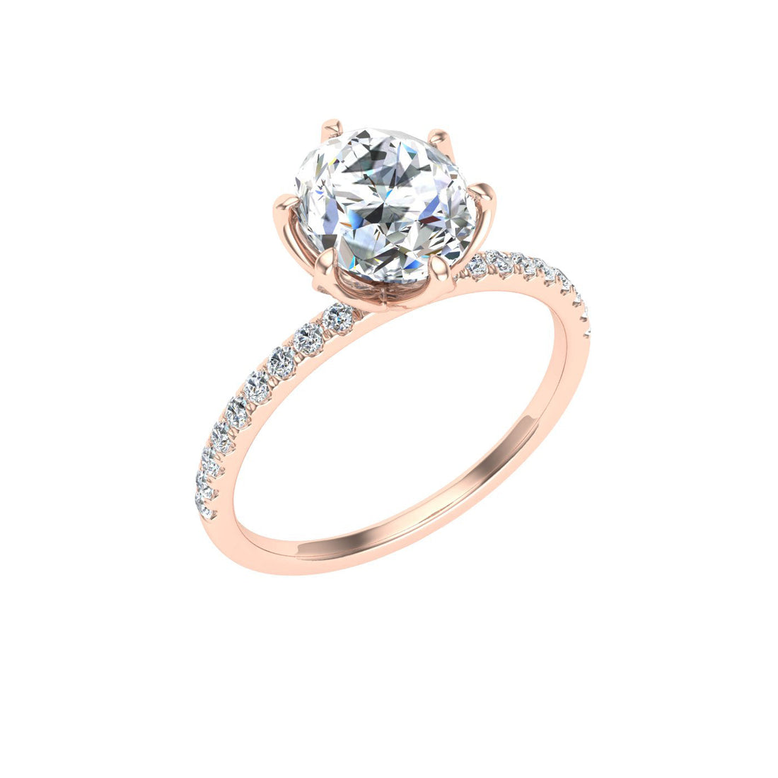 Tranquility Oval Cut Scalloped Moissanite Engagement Ring Rose Gold