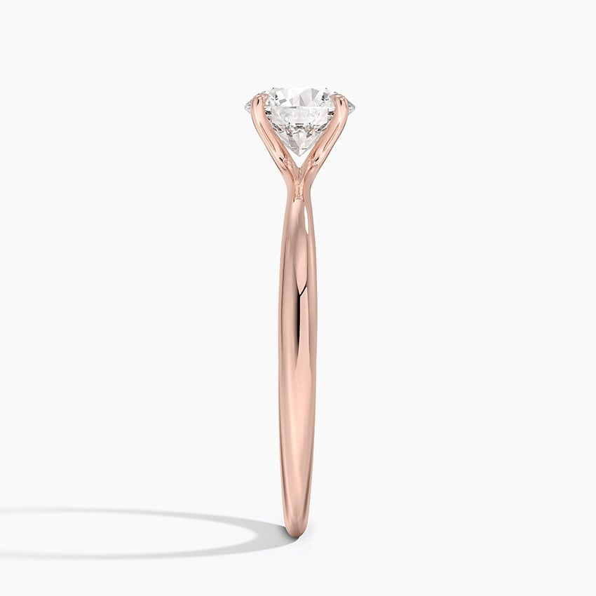 Tranquility Round Solitaire Moissanite Engagement Ring Rose Gold