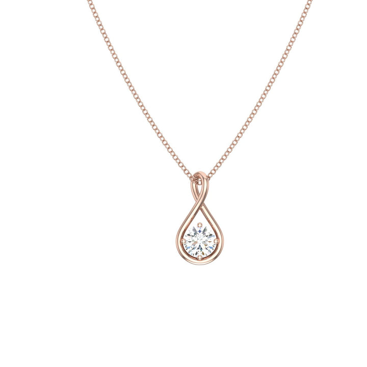 Twisted Moissanite Pendant Rose Gold