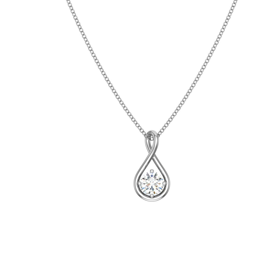 Twisted Moissanite Pendant White Gold