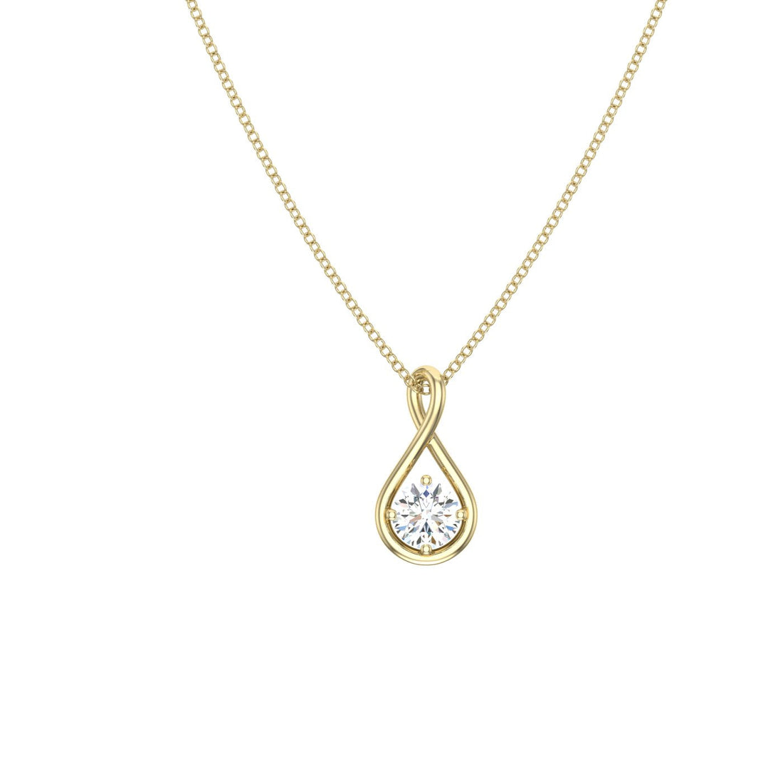 Twisted Moissanite Pendant Yellow Gold