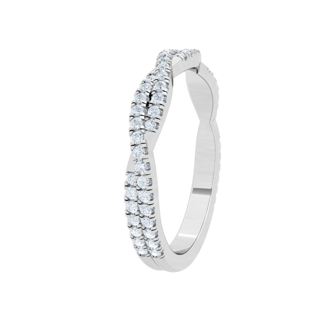 Twisted Moissanite Wedding band White Gold