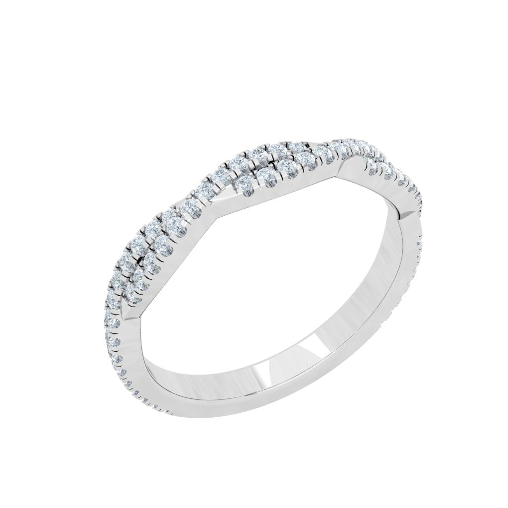 Twisted Moissanite Wedding band White Gold