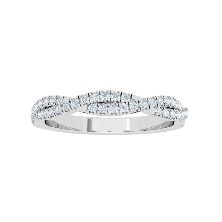 Twisted Moissanite Wedding band White Gold