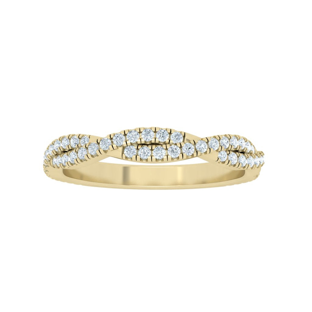 Twisted Moissanite Wedding band Yellow Gold