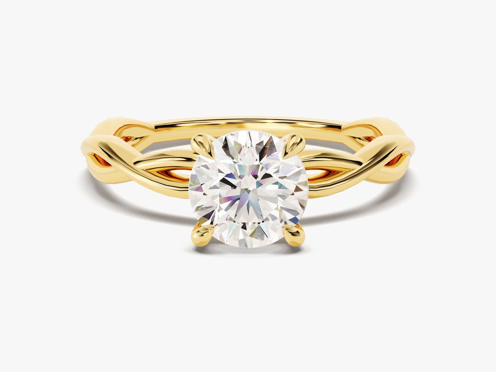 Twisted Round Moissanite Engagement Ring