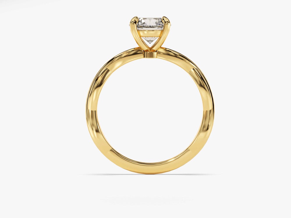 Twisted Round Moissanite Engagement Ring