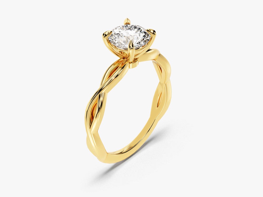 Twisted Round Moissanite Engagement Ring