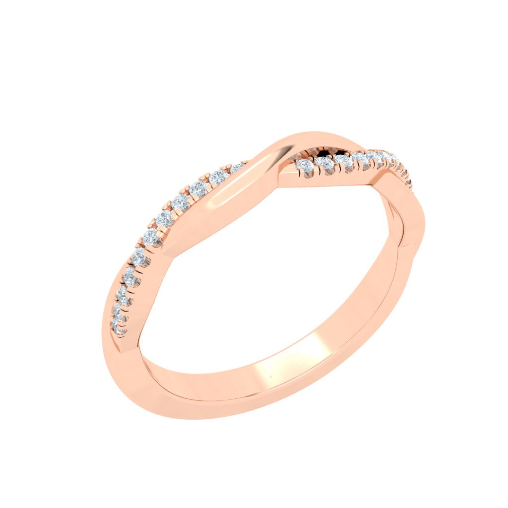 Twisted Wedding Moissanite Wedding Band Rose Gold