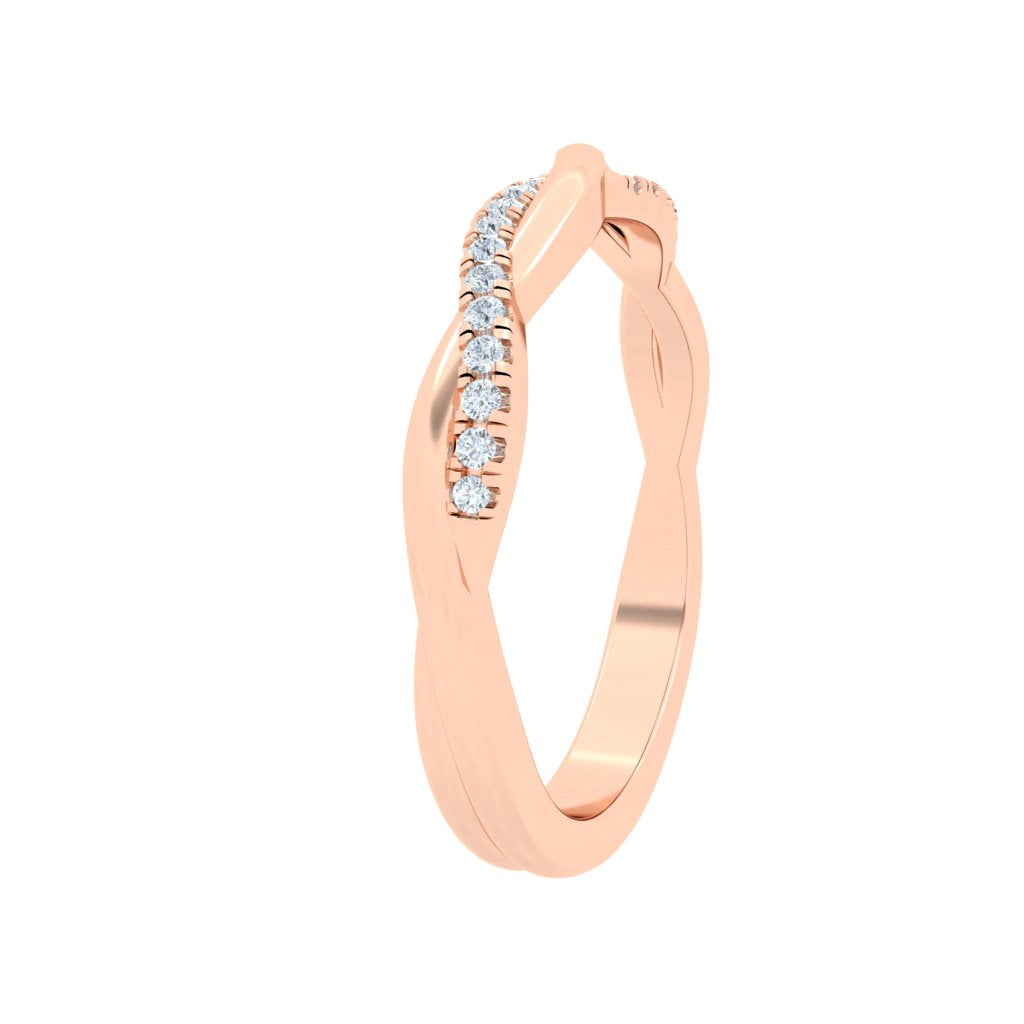 Twisted Wedding Moissanite Wedding Band Rose Gold