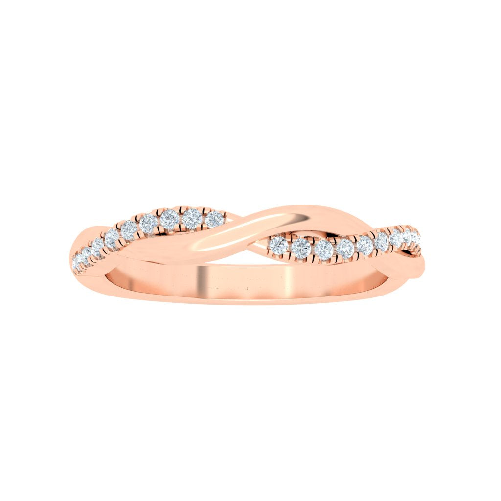 Twisted Wedding Moissanite Wedding Band Rose Gold