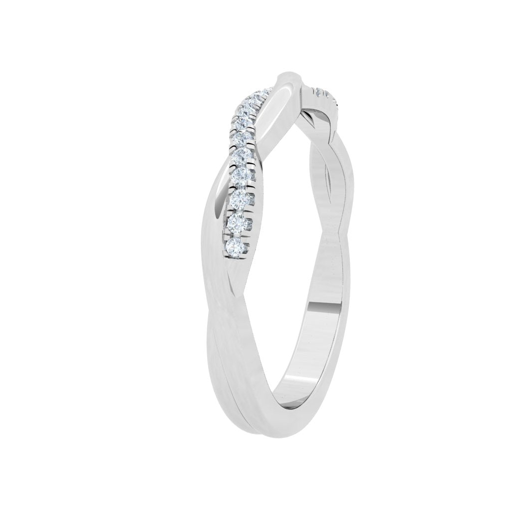 Twisted Wedding Moissanite Wedding Band White Gold