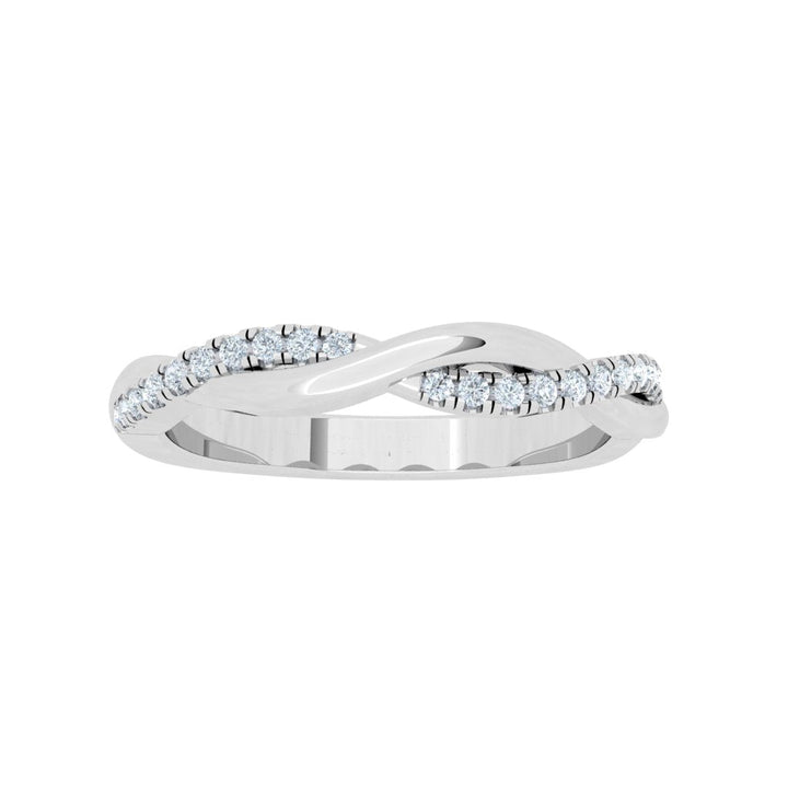 Twisted Wedding Moissanite Wedding Band White Gold