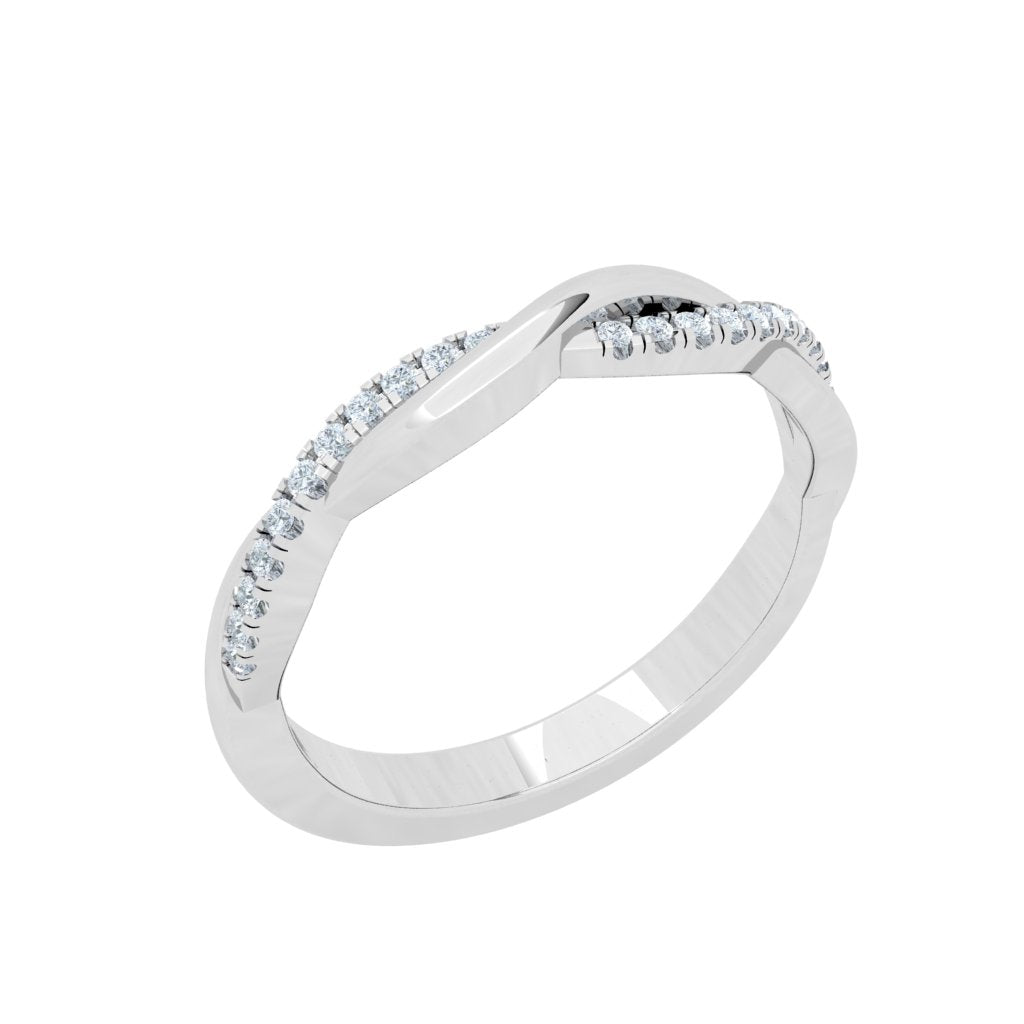 Twisted Wedding Moissanite Wedding Band White Gold