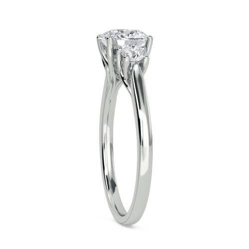 Unique Cushion & Round Lab Grown Diamond Trilogy Ring 
