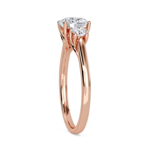 Unique Cushion & Round Lab Grown Diamond Trilogy Ring 