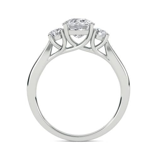 Unique Cushion & Round Lab Grown Diamond Trilogy Ring 
