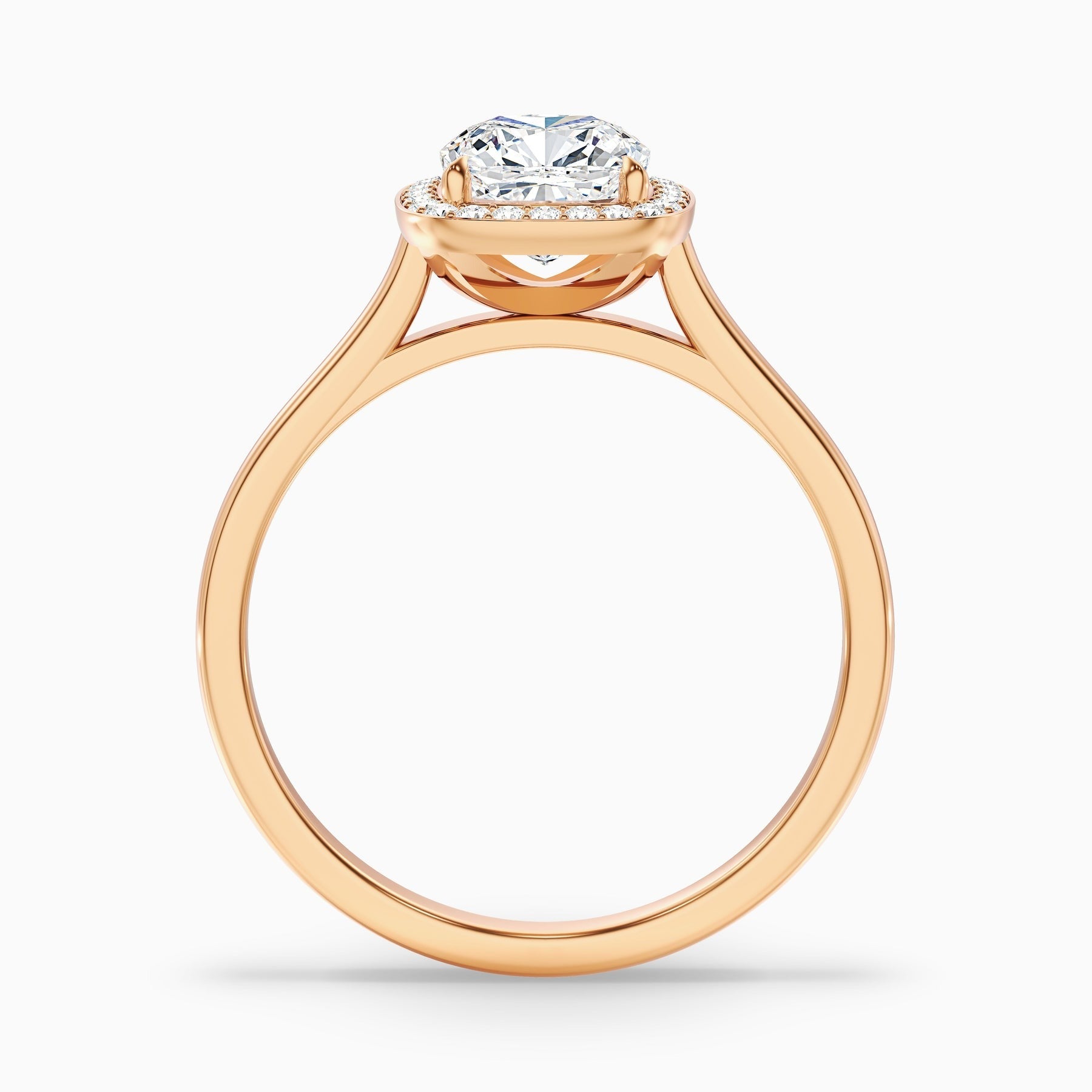 Veloura 1 Carat Cushion Cut Halo Lab Grown Diamond Ring in 10k Rose Gold
