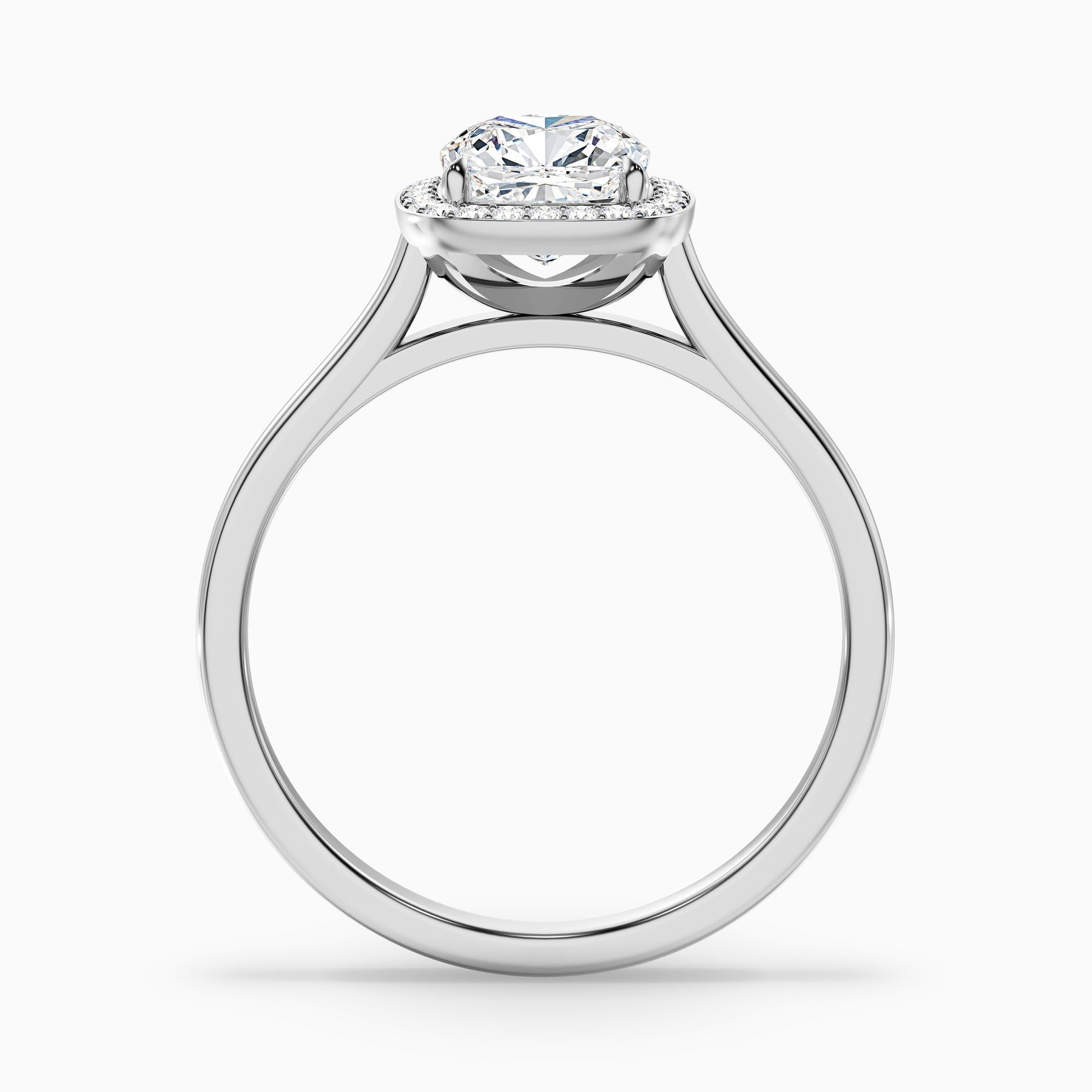 Veloura 1 Carat Cushion Cut Halo Lab Grown Diamond Ring in 10k White Gold