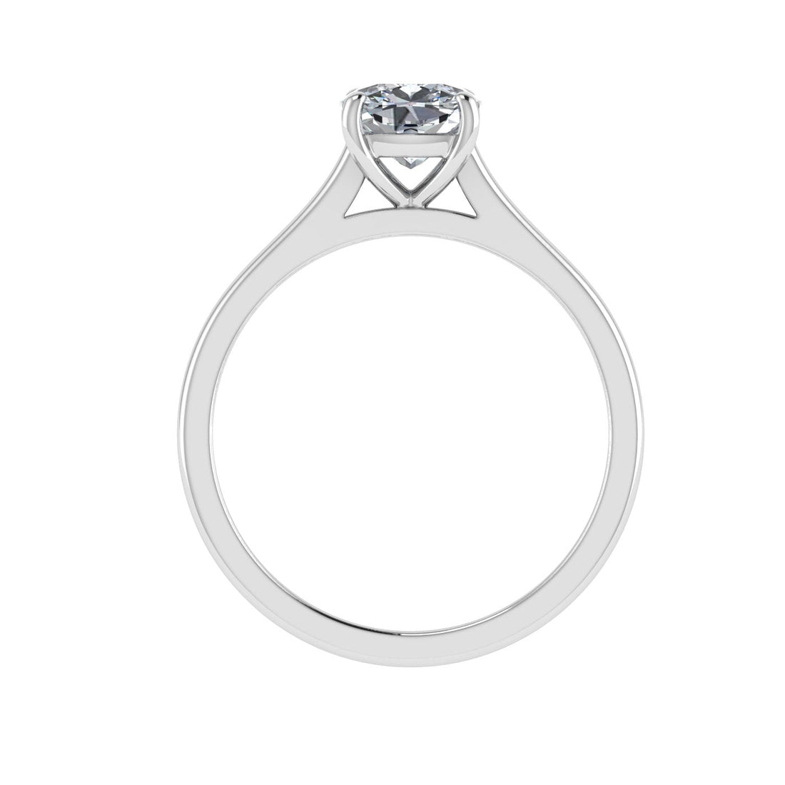 Velvet Cushion Cut Solitaire Moissanite Engagement Ring White Gold