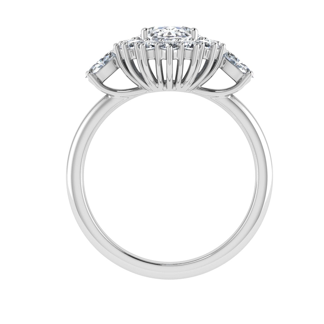 Verve Oval Cut Halo Moissanite Engagement Ring White Gold