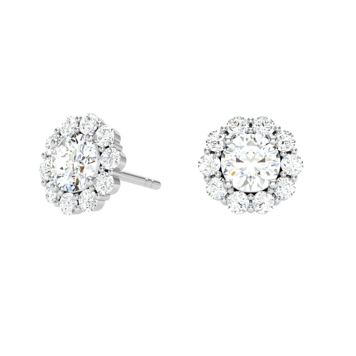 Victorian Moissanite Studs White Gold