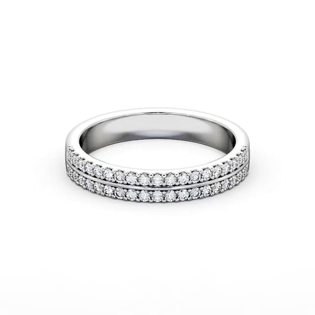 Violet Half Eternity Round Lab Diamond Double Channel Ring