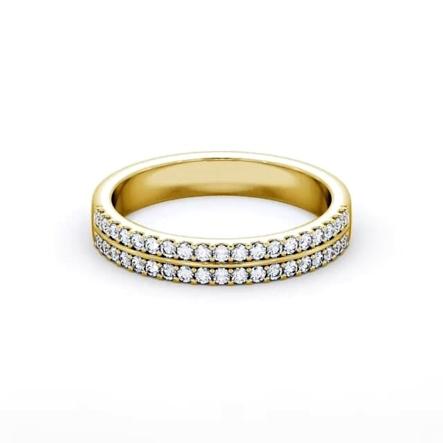 Violet Half Eternity Round Lab Diamond Double Channel Ring