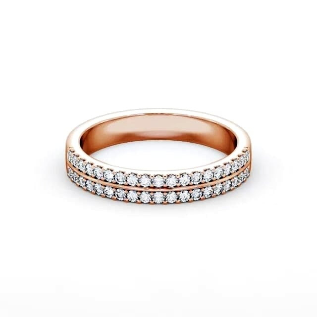 Violet Half Eternity Round Lab Diamond Double Channel Ring