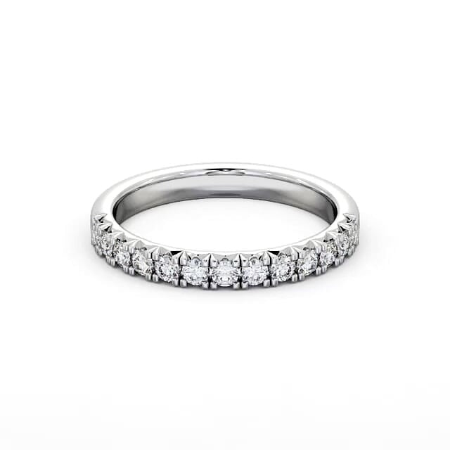 Violet Half Eternity Round Lab Diamond Fish Tail Setting Style Ring