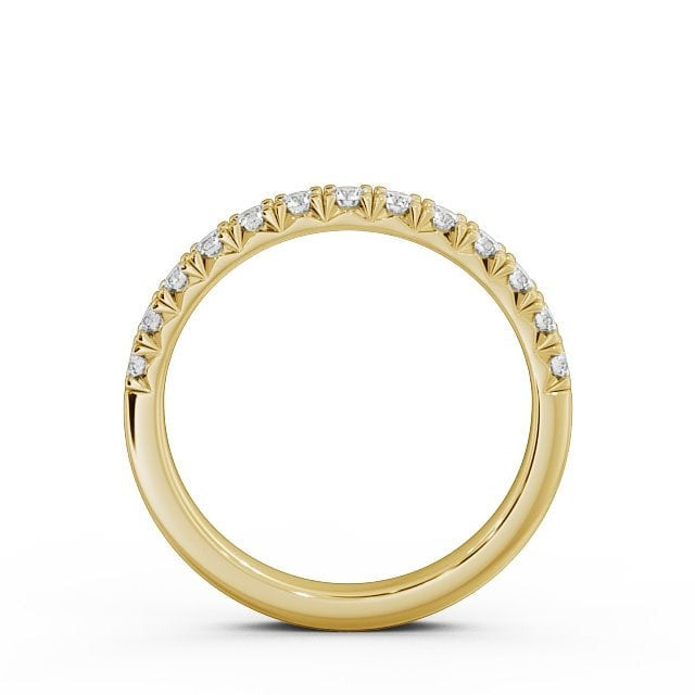 Violet Half Eternity Round Lab Diamond Fish Tail Setting Style Ring