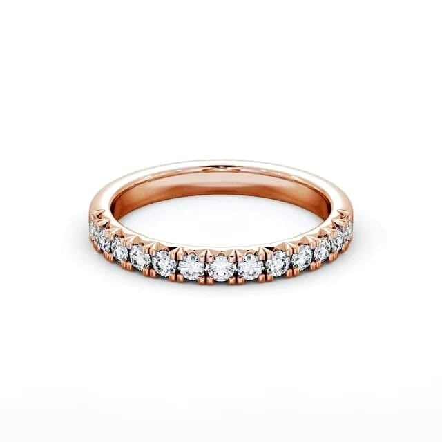 Violet Half Eternity Round Lab Diamond Fish Tail Setting Style Ring