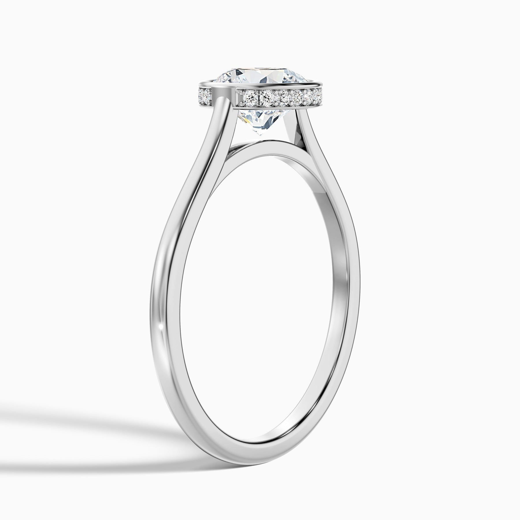 Virelle Round Lab Grown Engagement Ring Hidden Halo