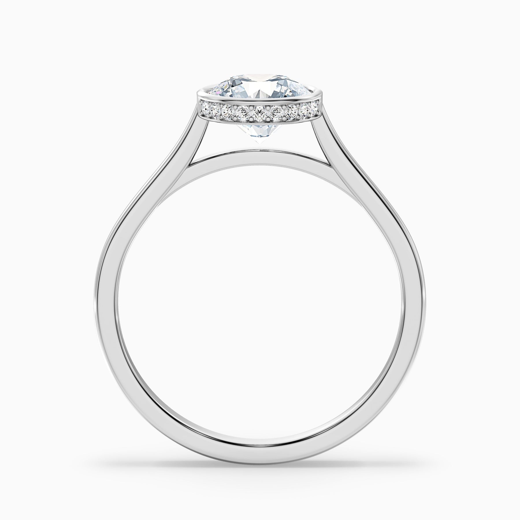 Virelle Round Lab Grown Engagement Ring Hidden Halo