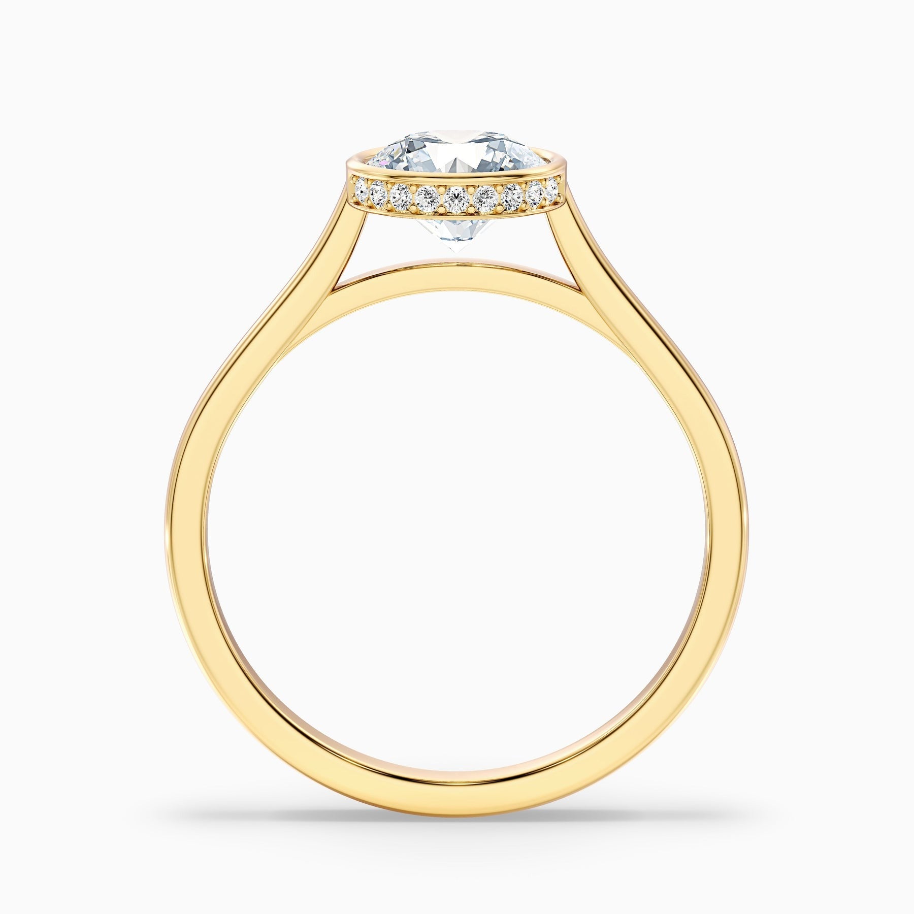 Virelle Round Lab Grown Engagement Ring Hidden Halo