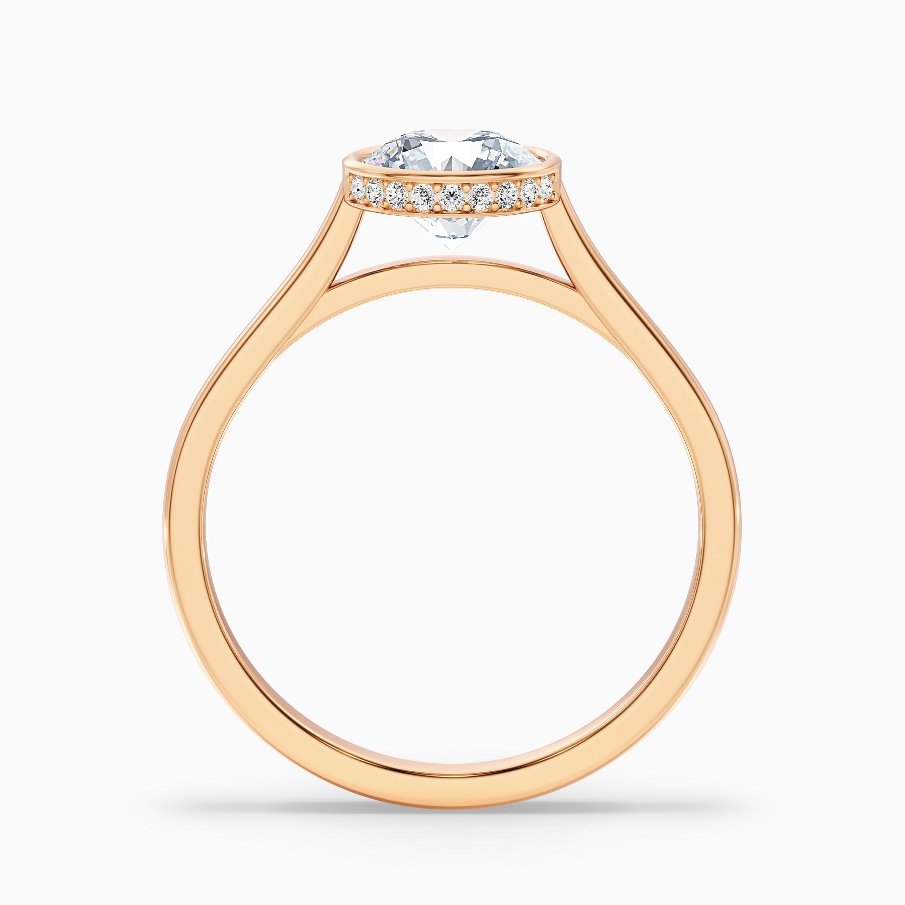 Virelle Round Lab Grown Engagement Ring Hidden Halo