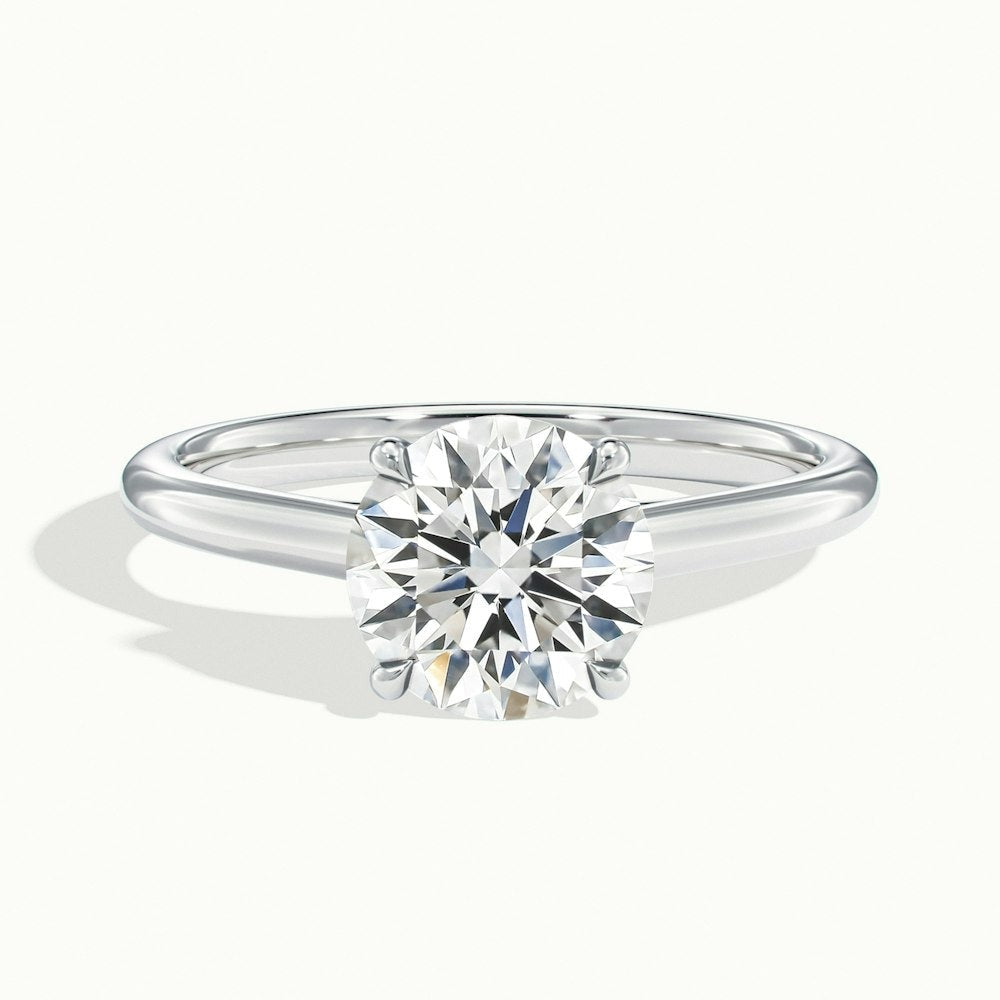 Vixen Round Temple Moissanite Engagement Ring