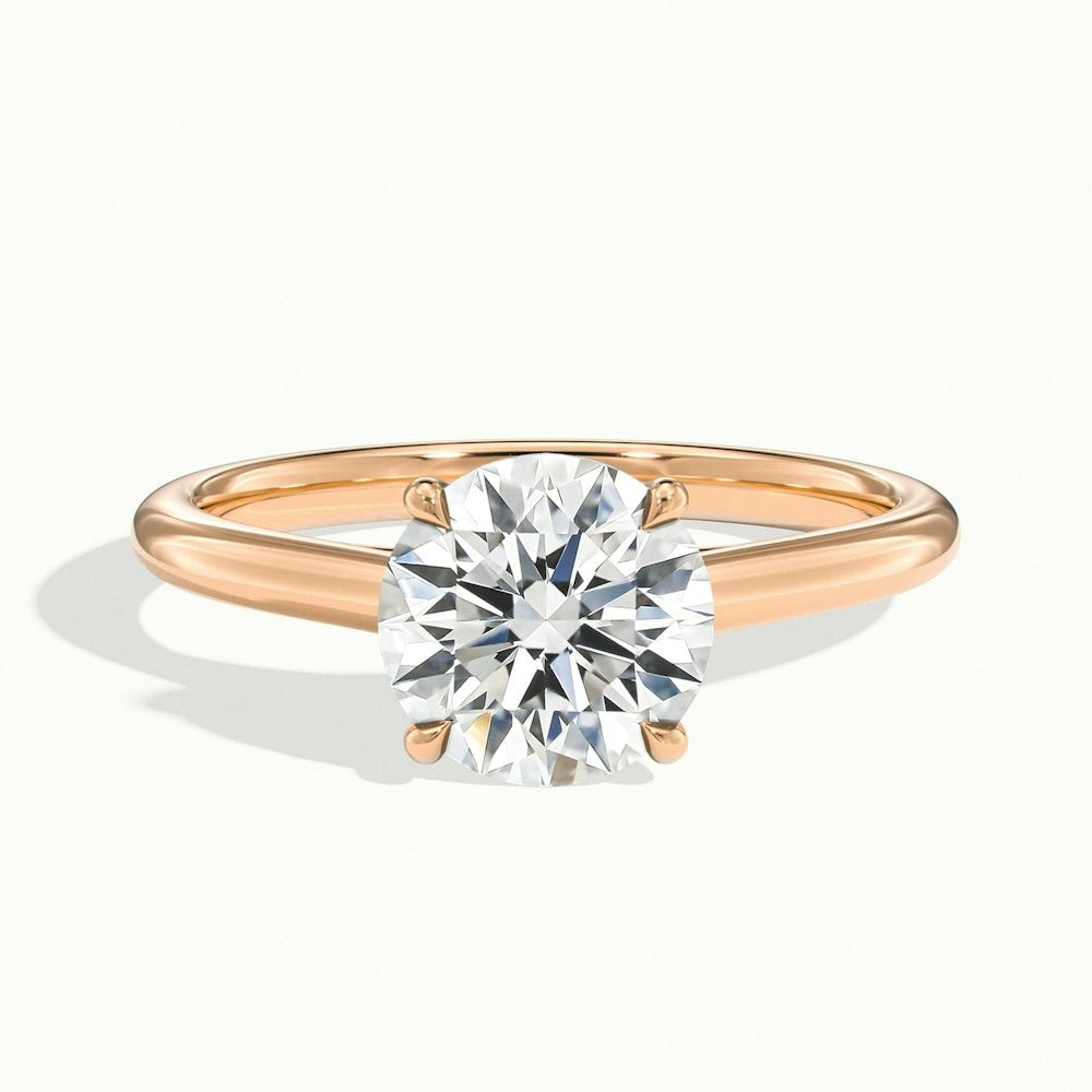 Vixen Round Temple Moissanite Engagement Ring