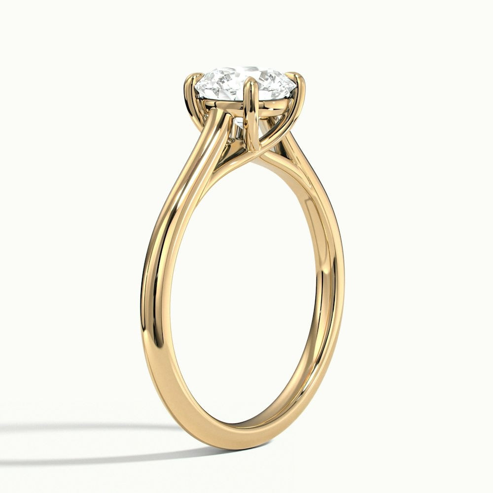 Vixen Round Temple Moissanite Engagement Ring