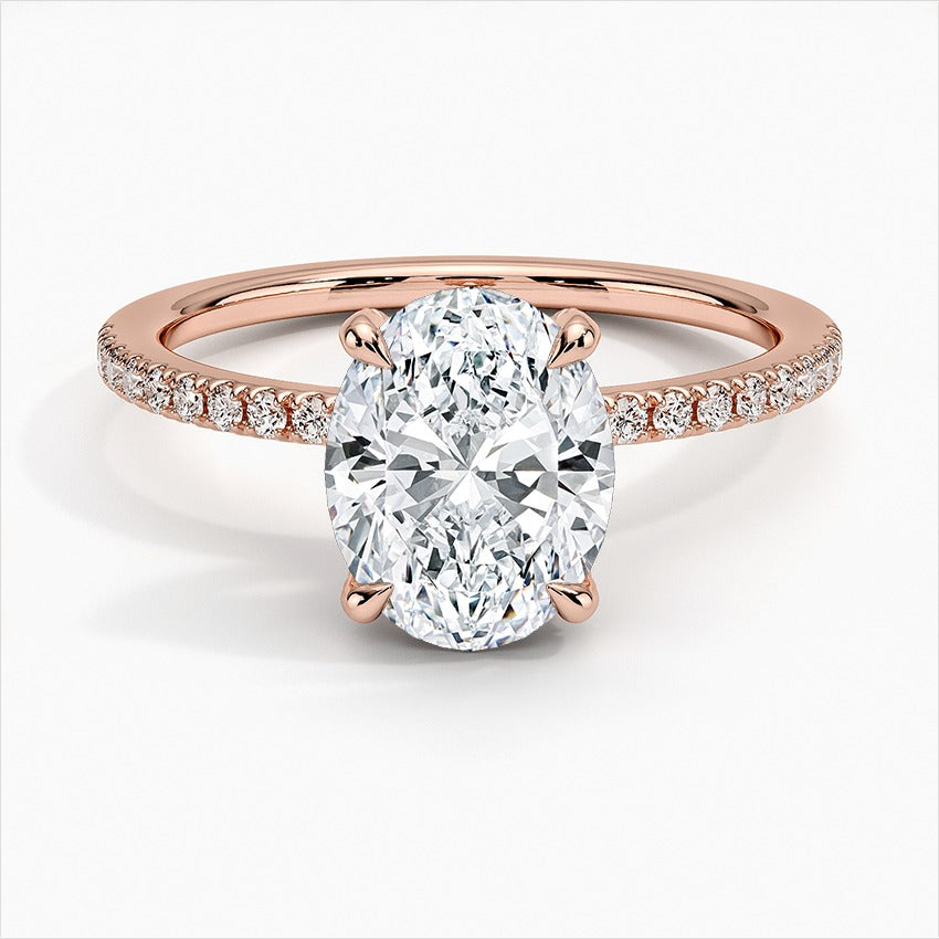 Vow Oval Four-Prong Moissanite Engagement Ring Rose Gold