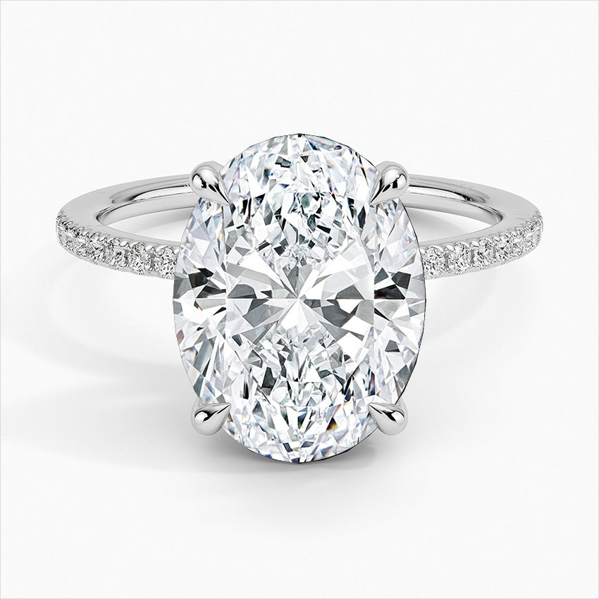 Vow Oval Four-Prong Moissanite Engagement Ring White Gold