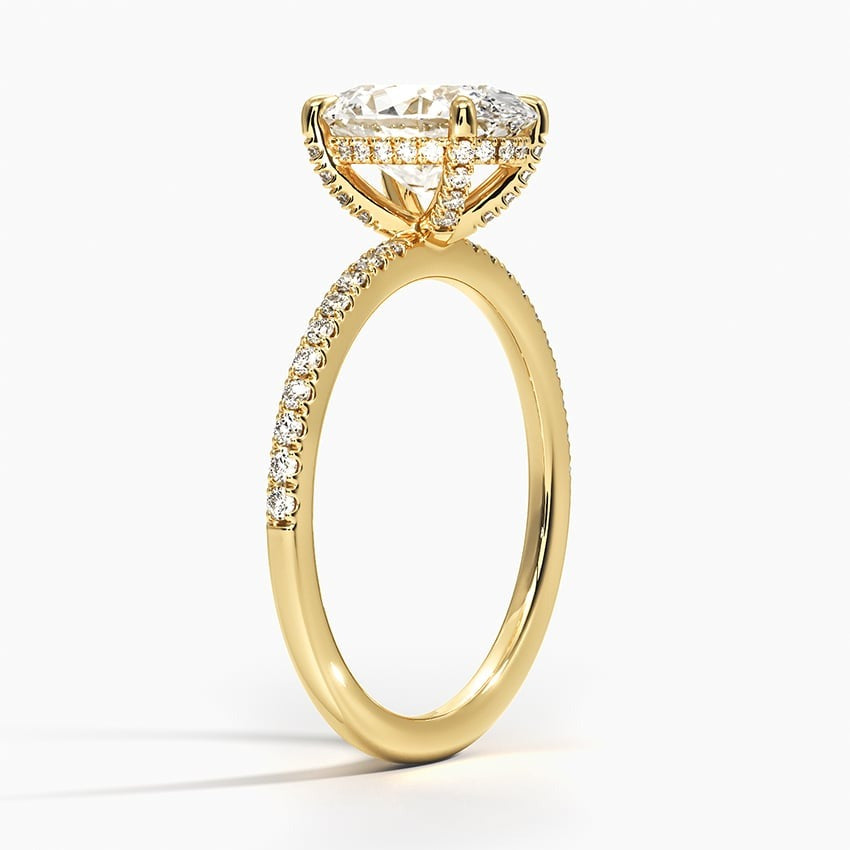 Vow Oval Four-Prong Moissanite Engagement Ring Yellow Gold