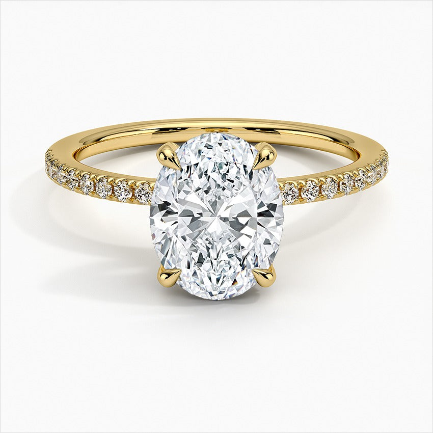 Vow Oval Four-Prong Moissanite Engagement Ring Yellow Gold