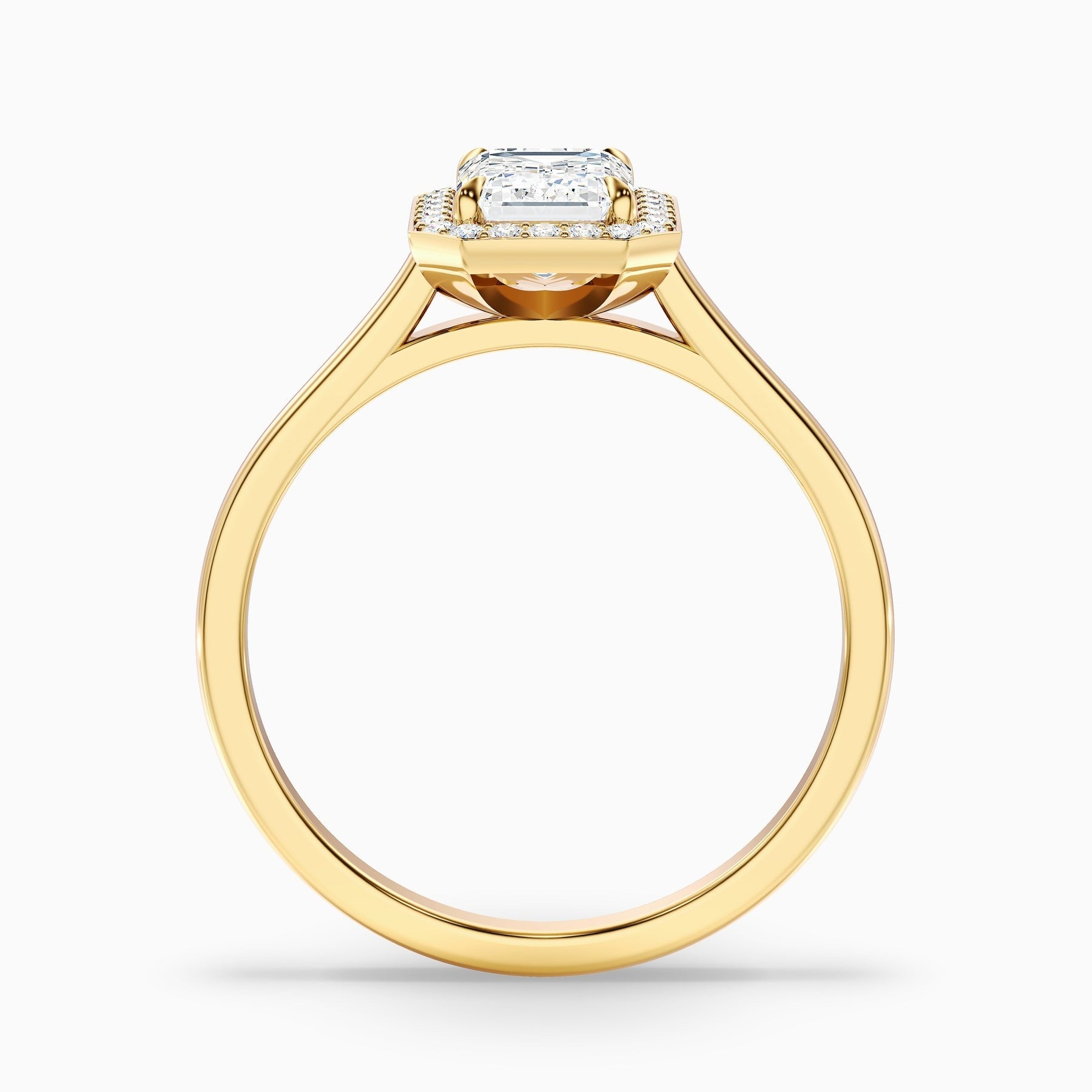 Vowgem Emerald Cut Halo Lab Grown Engagement Ring