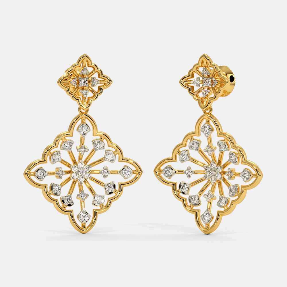 Waves Drop Lab Diamond Earrings