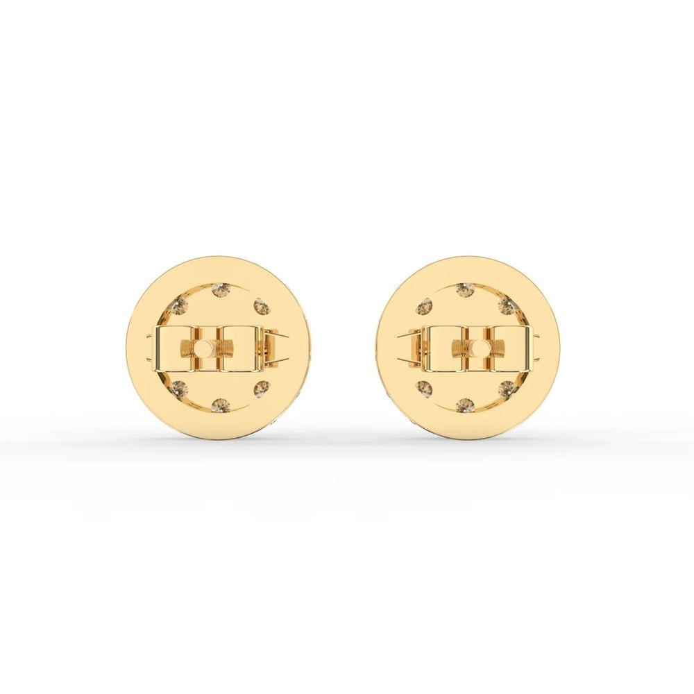 Whimsical Gold and Lab Diamond Stud Earrings