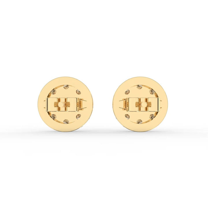 Whimsical Gold and Lab Diamond Stud Earrings