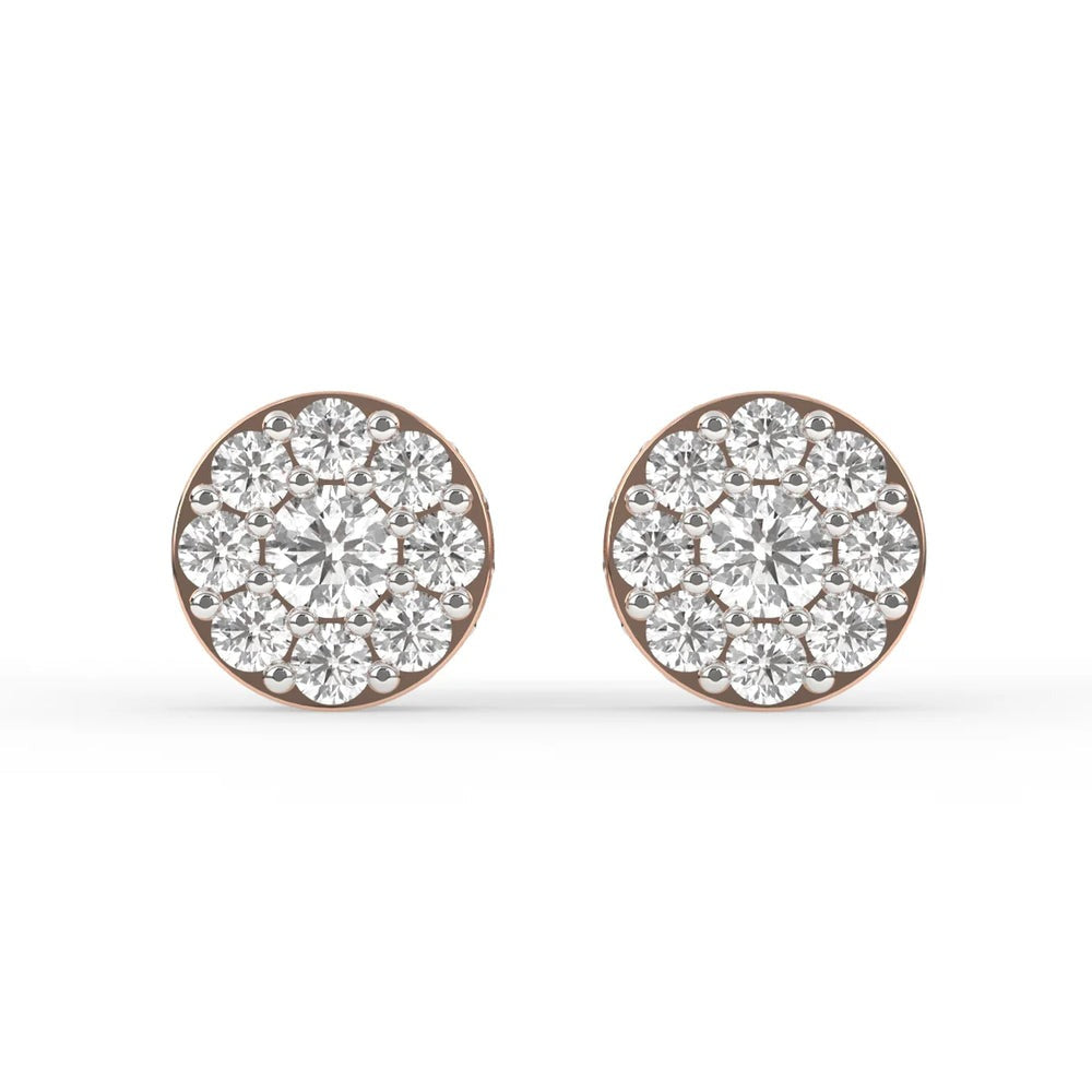 Whimsical Gold and Lab Diamond Stud Earrings