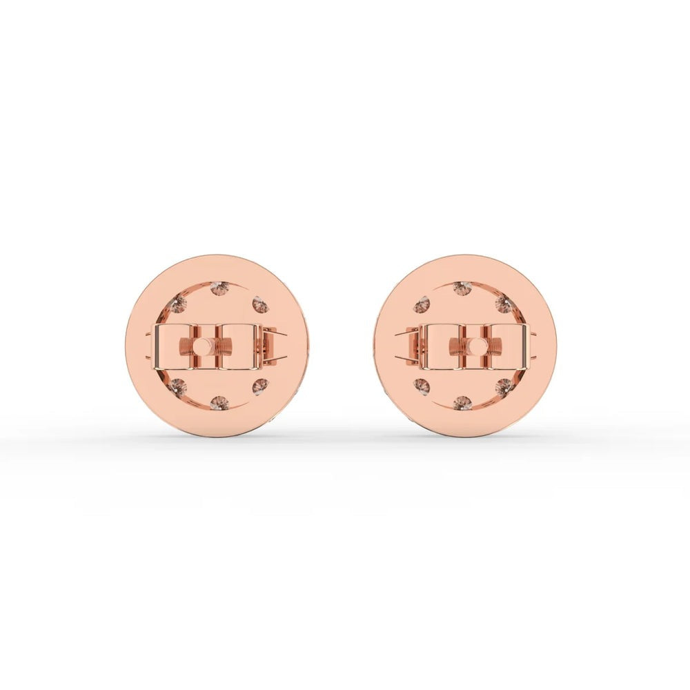Whimsical Gold and Lab Diamond Stud Earrings